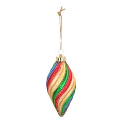 Glazen Kersthanger Regenboog Pegel | Handgeschilderd | Multi | 15 Cm