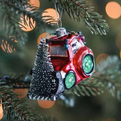 Glazen Kersthanger Sneeuwschuiver | Rood | 9 Cm