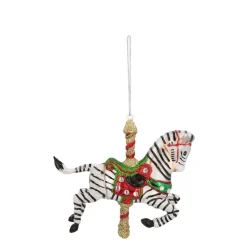 Glazen Kersthanger Zebra | Handgeschilderd | Multi | 11 Cm