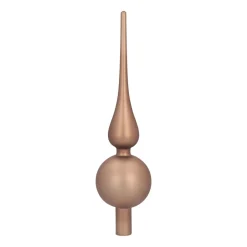 Glazen Kerstpiek | Taupe Mat | 27cm