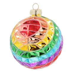Glazen Regenboog Kerstbal | Met Glitter | 10 Cm