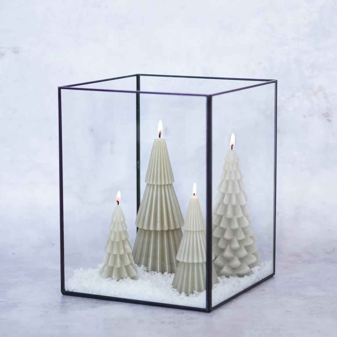 Glazen Windlicht Met Metalen Randen