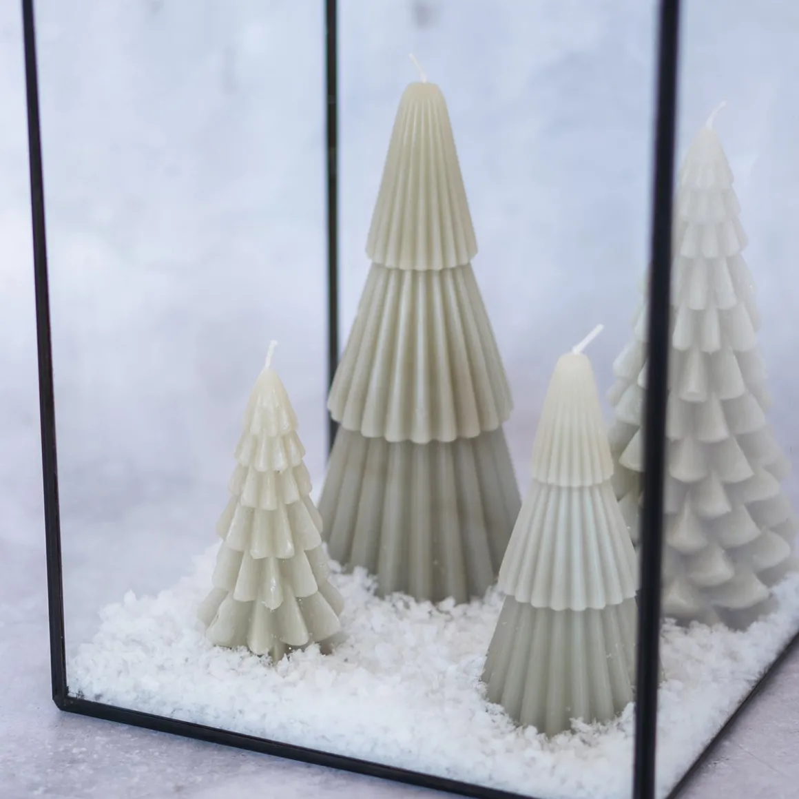 Glazen Windlicht Met Metalen Randen