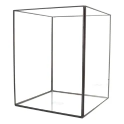 Glazen Windlicht Met Metalen Randen