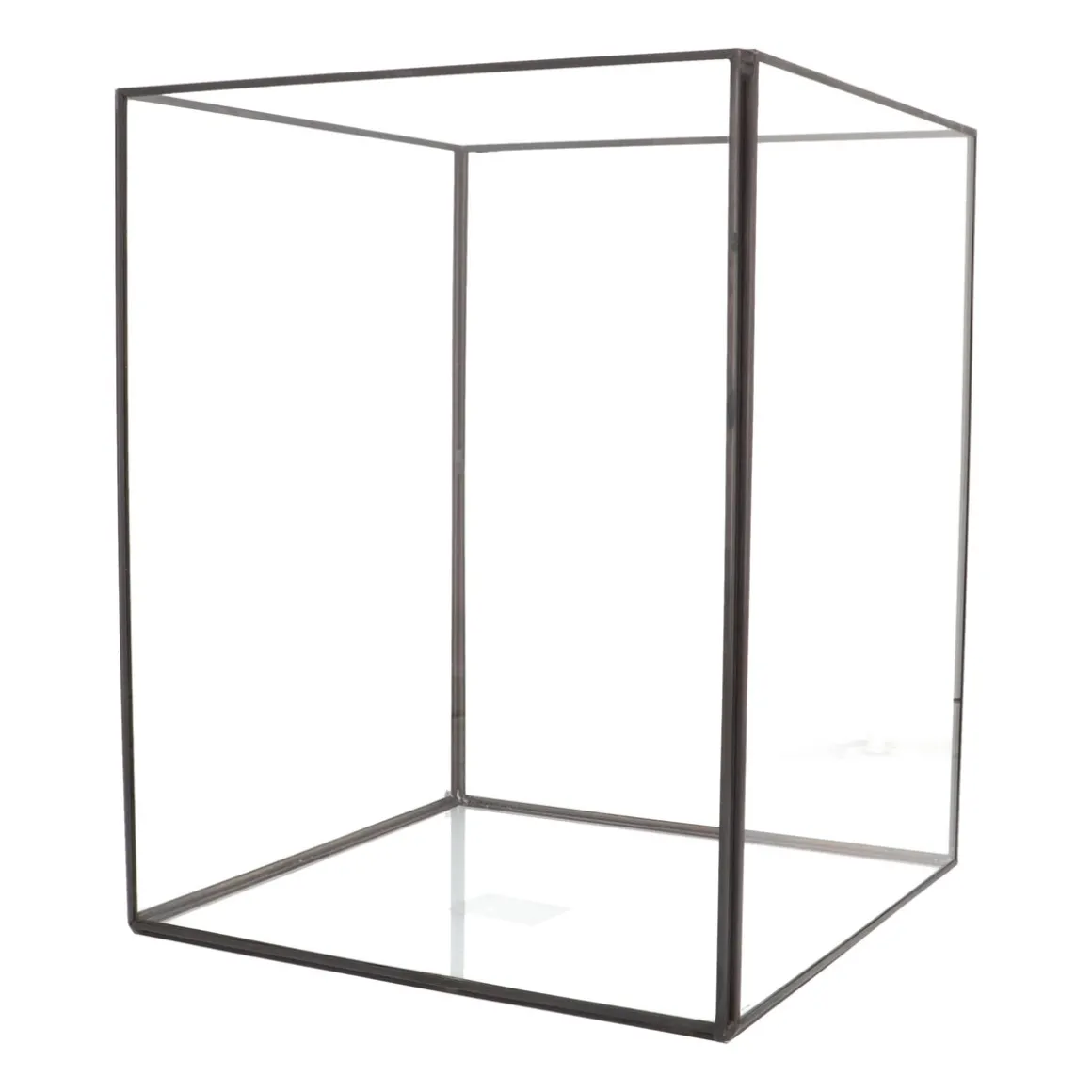 Glazen Windlicht Met Metalen Randen