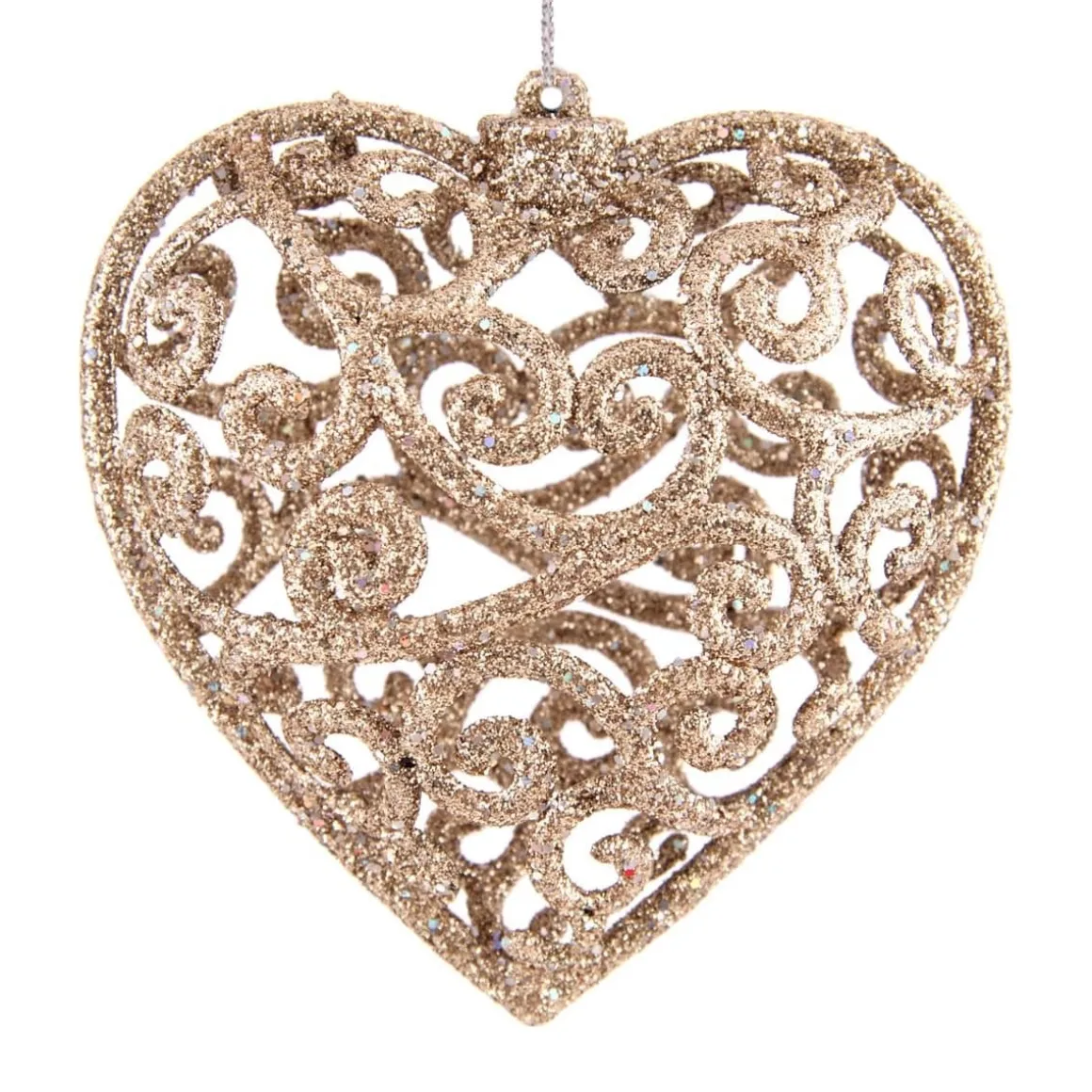 Glitter Kerstharten 7,5cm Champagne 4 Stuks