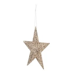 Glitter Kerstster 11cm Champagne