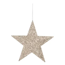 Glitter Kerstster 11cm Champagne