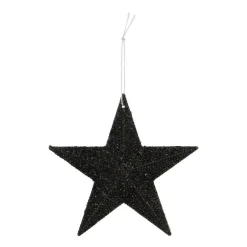 Glitter Kerstster 11cm Zwart