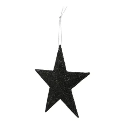 Glitter Kerstster 11cm Zwart