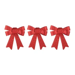 Glitter Kerststrikken 10cm Kerstrood 3 Stuks