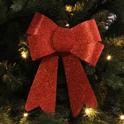 Glitter Kerststrikken 15cm Kerstrood 2 Stuks