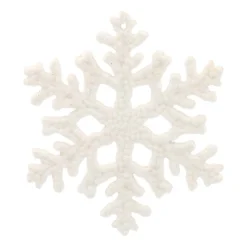 Glitter Sneeuwvlokken 10cm Wit 6 Stuks