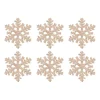 Glitter Sneeuwvlokken 10cm Champagne 6 Stuks
