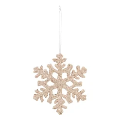 Glitter Sneeuwvlokken 10cm Champagne 6 Stuks