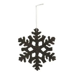 Glitter Sneeuwvlokken 10cm Zwart Mix 6 Stuks