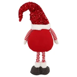 Gnoom Met Uitschuifbare Benen En Rode Paillettenmuts