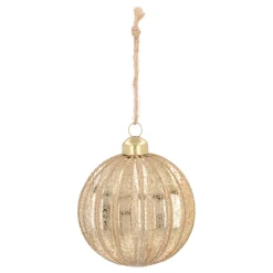 Gouden Craquelé Kerstbal Met Glitters