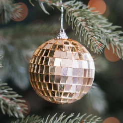 Gouden Disco Kerstbal Met Reflecterende Spiegeltjes