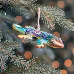 Gouden Gekko Kersthanger Voor Een Exotische Kerstversiering