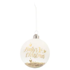 Gouden Kerstbal 'Baby's First Christmas'