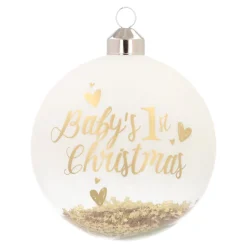 Gouden Kerstbal 'Baby's First Christmas'