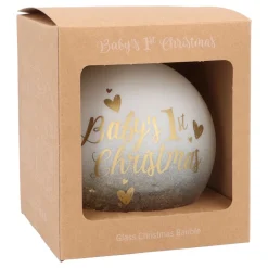 Gouden Kerstbal 'Baby's First Christmas'