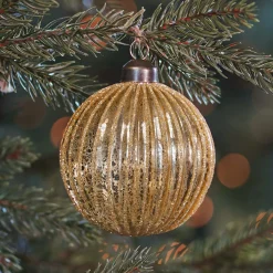 Gouden Kerstbal Met Glitters En Craquelé