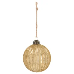 Gouden Kerstbal Met Glitters En Craquelé