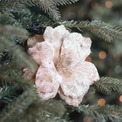 Gouden Magnolia Steekbloem Met Glitters
