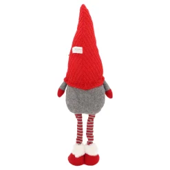 Grappige Kerstgnoom Met Rode Gebreide Muts