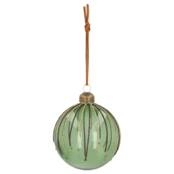 Groene Kerstbal Met Glitterlijnen