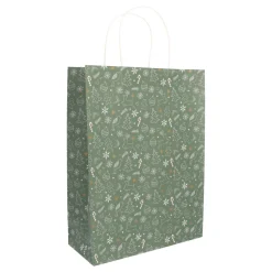 Groene Geschenktas Met Vrolijke Kerstfiguren