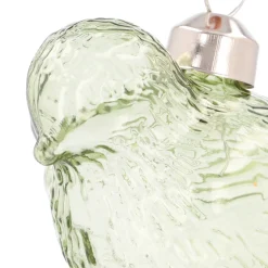 Groene Glazen Vogel Kersthanger