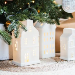 Groot Wit Grachtenpandje Voor Kerst