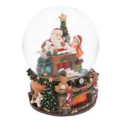 Grote Sneeuwbol Met Kerstman | Muziek | ⌀14,5cm | 20,5cm Hoog