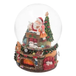 Grote Sneeuwbol Met Kerstman | Muziek | ⌀14,5cm | 20,5cm Hoog