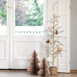 Grote Taupe Papieren Glitterkerstboom
