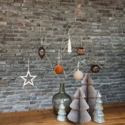 Grote Taupe Papieren Glitterkerstboom