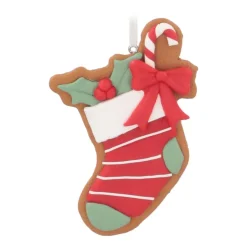 Hanger Peperkoek Gingerbread Sok | Rood | Klei | 8cm