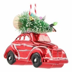 Hanger Rode Kever Met Kerstboom 10cm