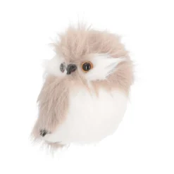 Hanger Uil | Lichtbruin | Pluizig 'faux Fur' | 9cm