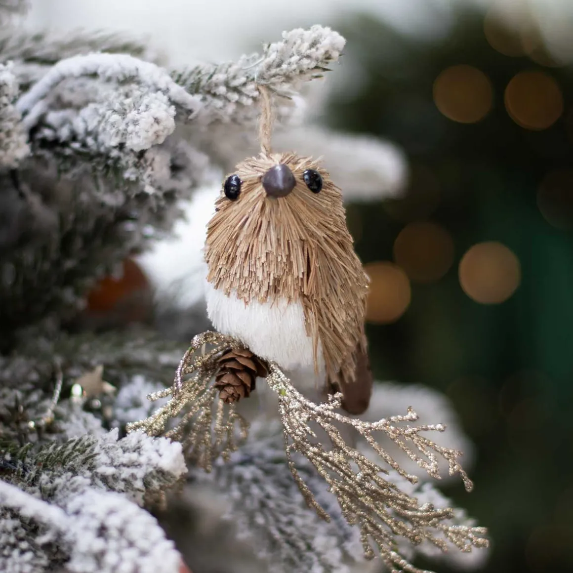 Hanger Vogel Dennentak 12cm Lichtbruin