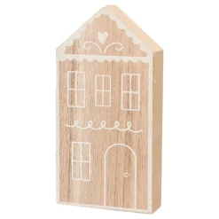 Houten Huisje Met Iriserend Sneeuweffect