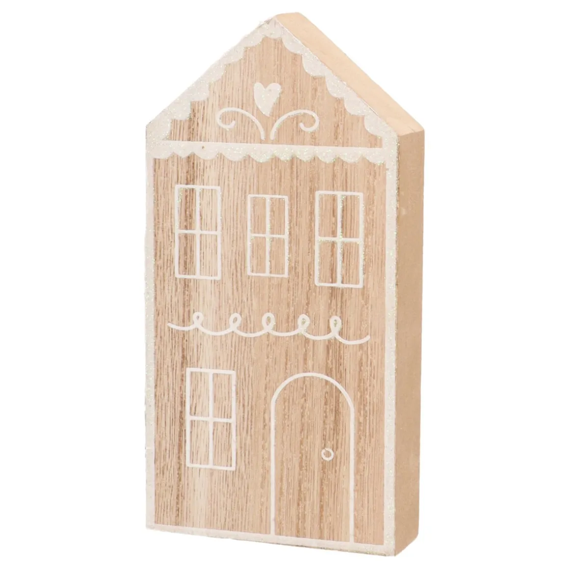 Houten Huisje Met Iriserend Sneeuweffect