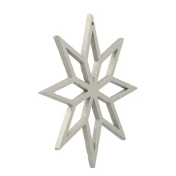 Houten Kersthanger Geometrische Ster | Zilver | 12 Cm