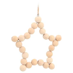 Houten Kralenster Kersthanger