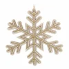 Houten Sneeuwvlok 12cm Champagne
