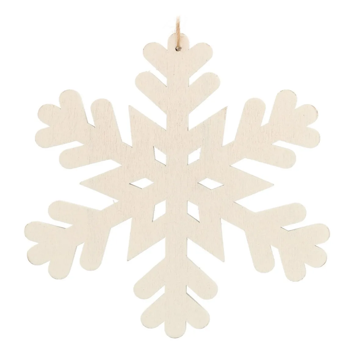 Houten Sneeuwvlok 12cm Champagne