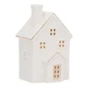 Huisje | Porselein | Led-verlichting | 16cm | Wit